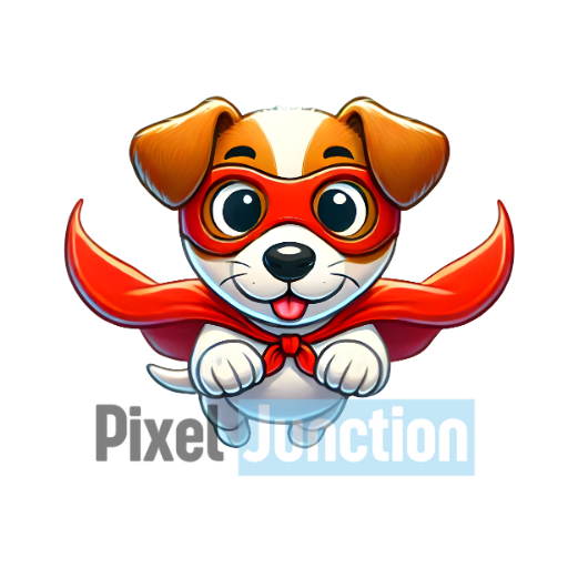 Jack Russell Flying in Red Superhero Cape Clipart