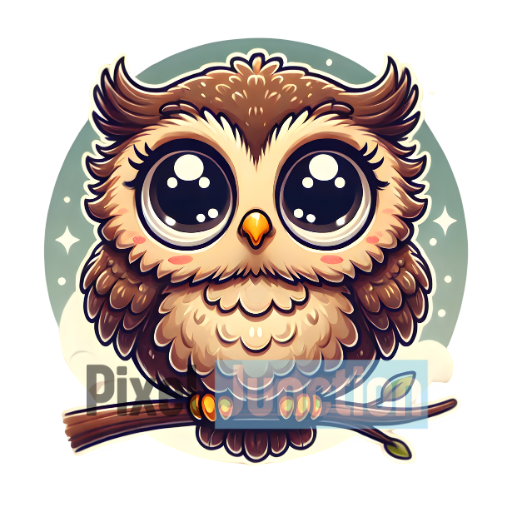 Adorable Baby Owl With Sparkling Eyes Clipart