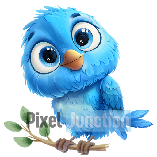 Adorable Bluebird With Expressive Eyes Clipart