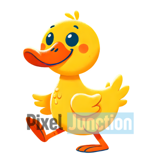 Cute Duckling With Big Smile Clipart