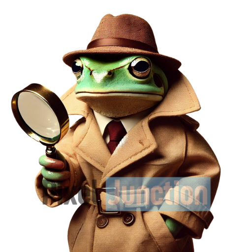 Detective Frog Holding a Magnifying Glass Clipart