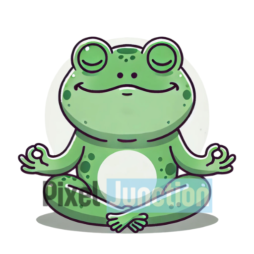 Frog Meditating With a Peaceful Expression Clipart