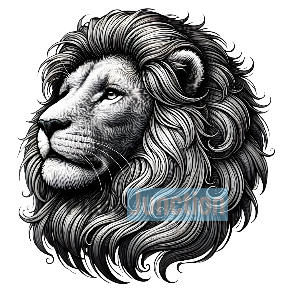 Majestic Lion Head With Detailed Mane Clipart