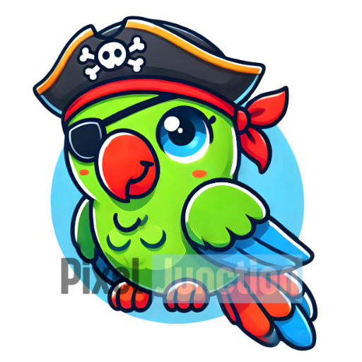 Pirate Parrot With Eye Patch and Hat Clipart