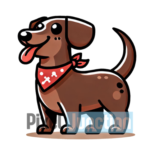 Playful Dachshund With a Red Bandana Clipart