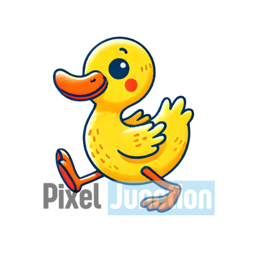 Playful Yellow Duckling Marching Clipart